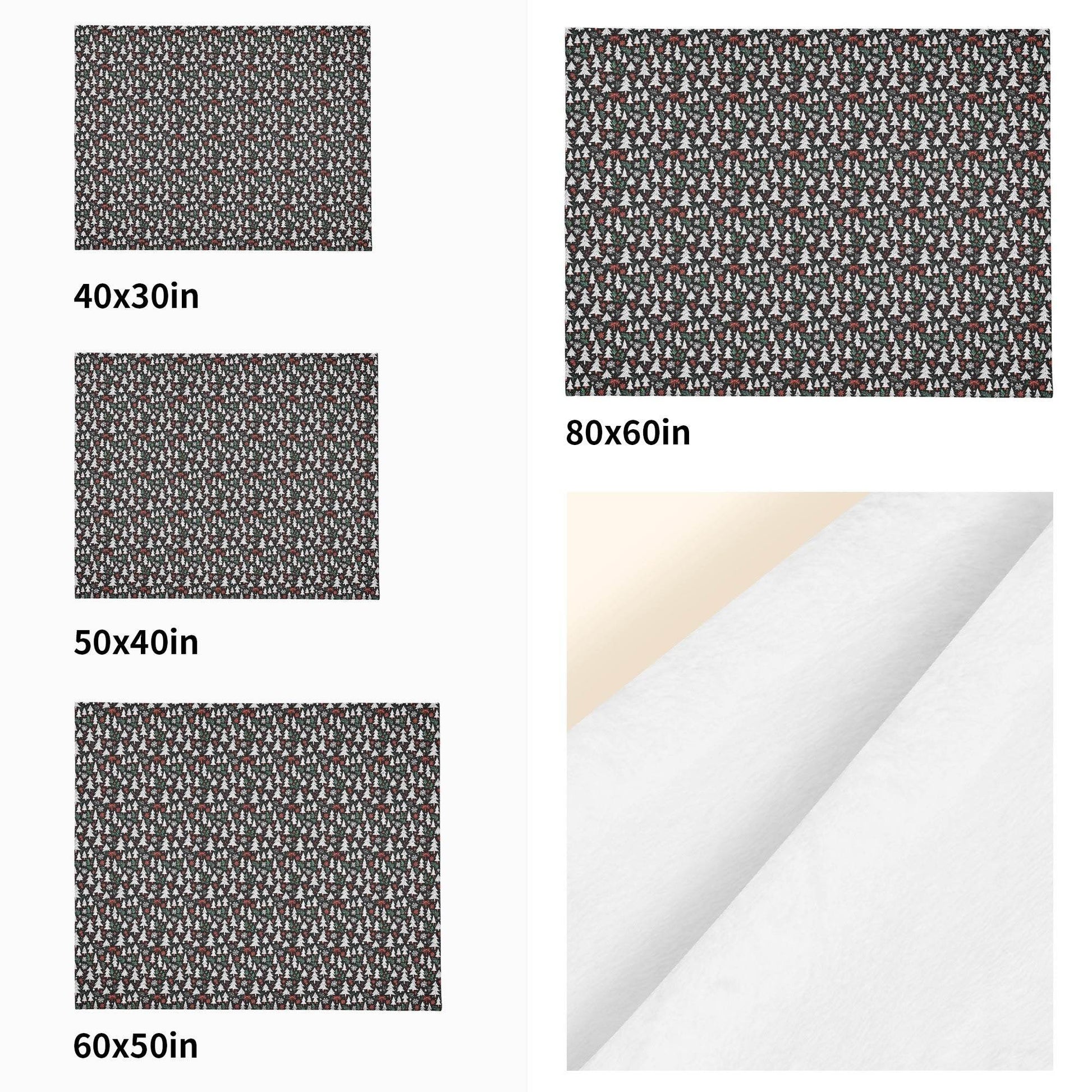 Christmas Trees Horizontal Flannel Breathable Blanket 4 Sizes - DeRose Seasonal