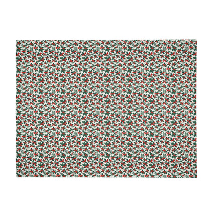 Holly Bows Horizontal Flannel Breathable Blanket 4 Sizes - DeRose Seasonal