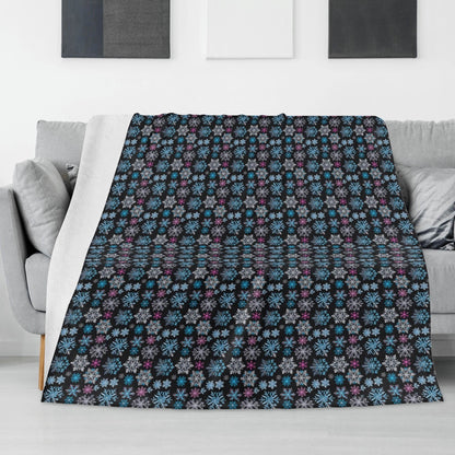 Party Snowflakes Horizontal Flannel Breathable Blanket 4 Sizes - DeRose Seasonal