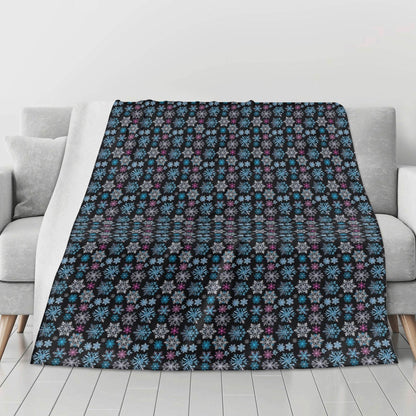 Party Snowflakes Horizontal Flannel Breathable Blanket 4 Sizes - DeRose Seasonal