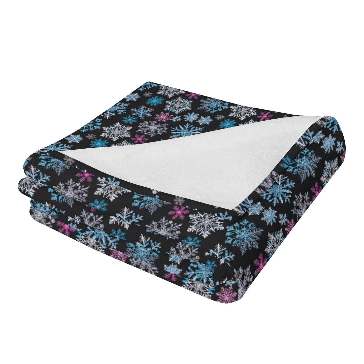Party Snowflakes Horizontal Flannel Breathable Blanket 4 Sizes - DeRose Seasonal