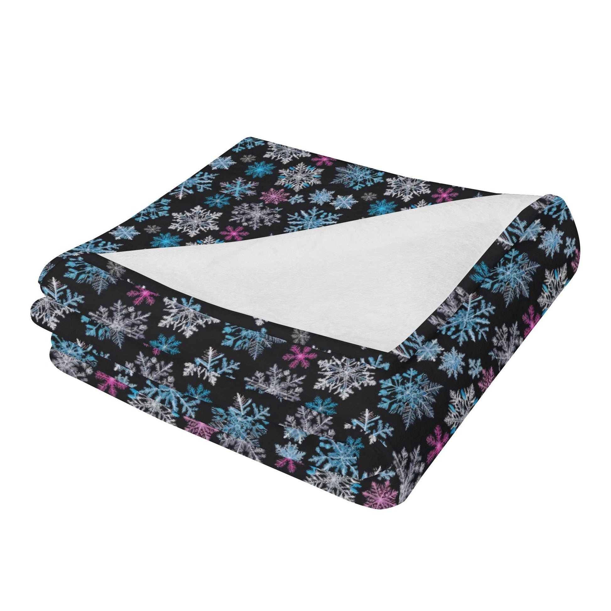 Party Snowflakes Horizontal Flannel Breathable Blanket 4 Sizes - DeRose Seasonal