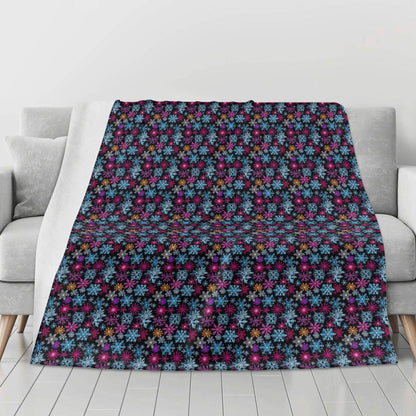 Colorful Party Snowflakes Horizontal Flannel Breathable Blanket 4 Sizes - DeRose Seasonal