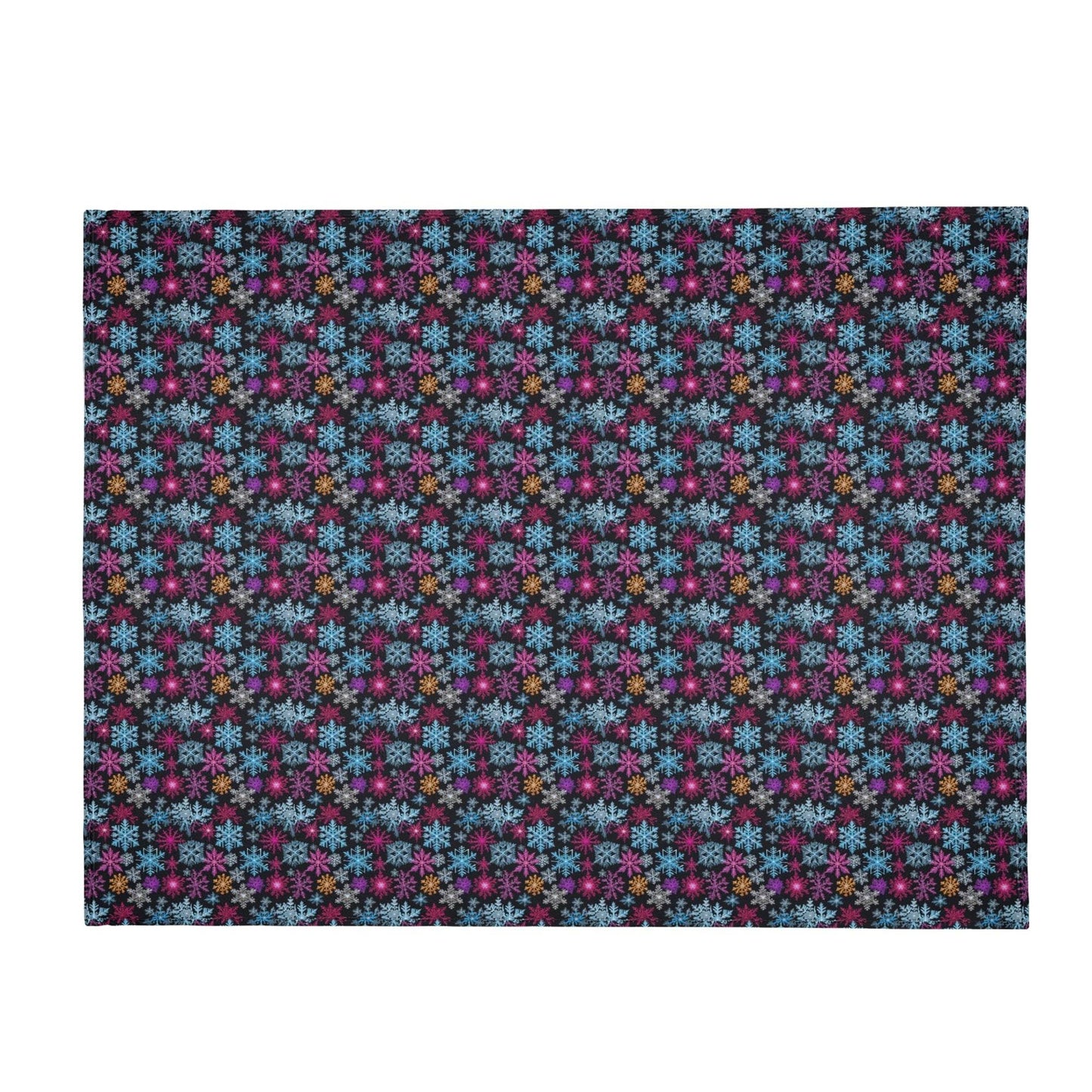 Colorful Party Snowflakes Horizontal Flannel Breathable Blanket 4 Sizes - DeRose Seasonal