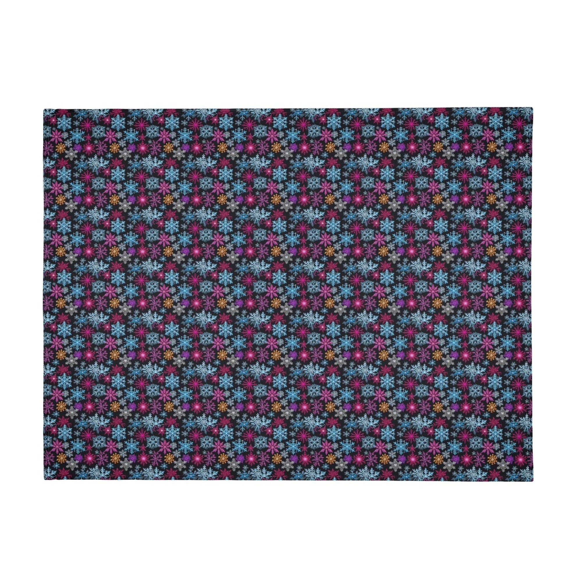 Colorful Party Snowflakes Horizontal Flannel Breathable Blanket 4 Sizes - DeRose Seasonal