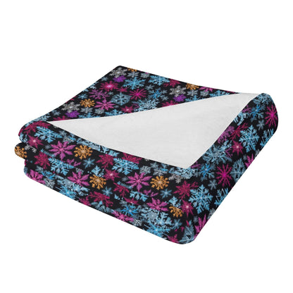 Colorful Party Snowflakes Horizontal Flannel Breathable Blanket 4 Sizes - DeRose Seasonal