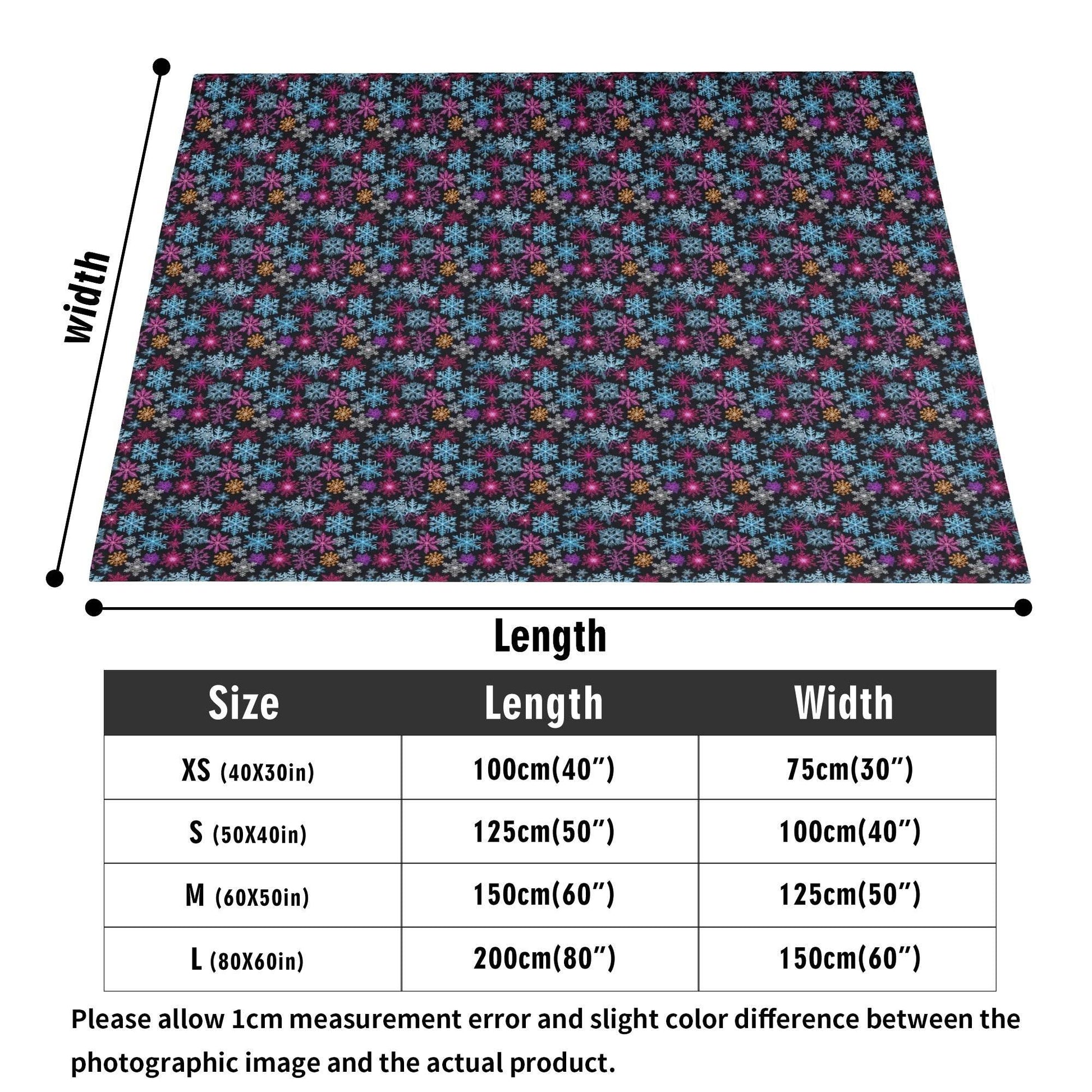 Colorful Party Snowflakes Horizontal Flannel Breathable Blanket 4 Sizes - DeRose Seasonal
