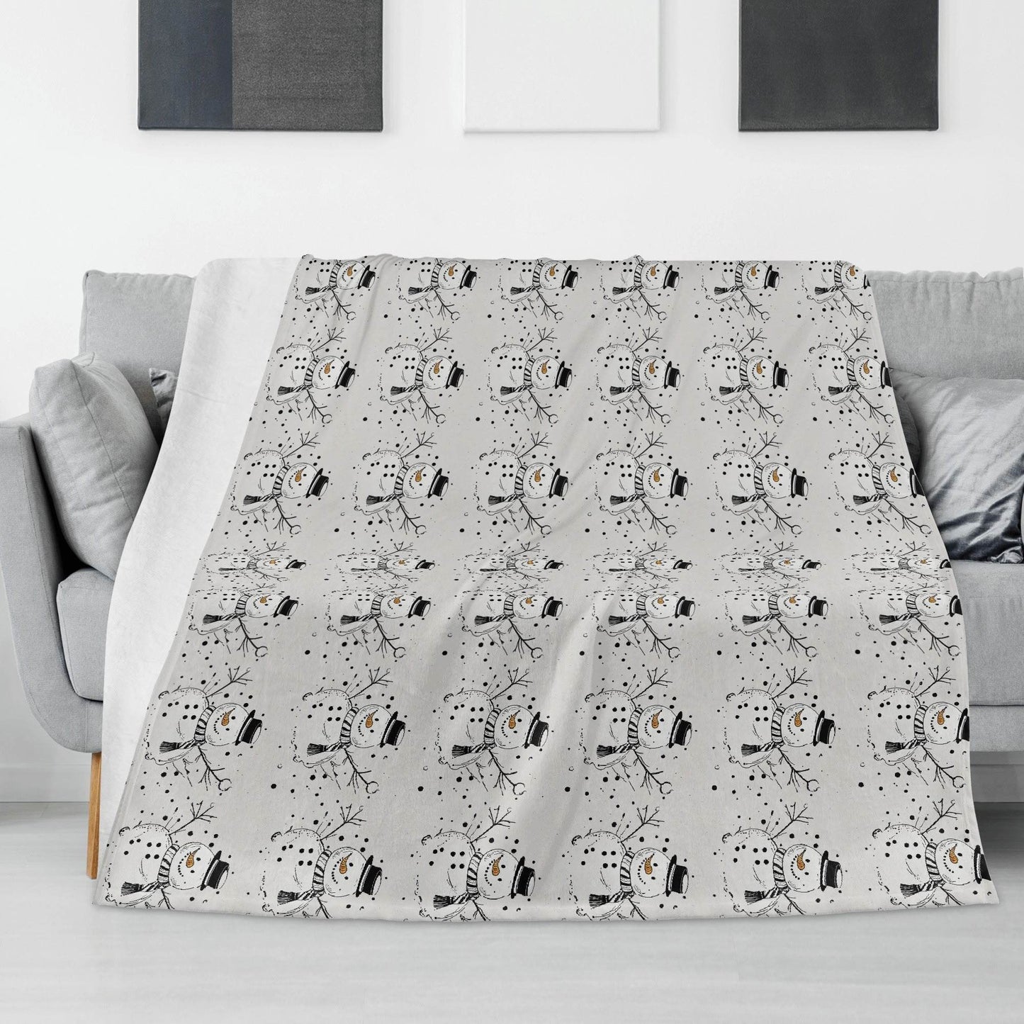 Frosty the Snowman Horizontal Flannel Breathable Blanket 4 Sizes - DeRose Seasonal