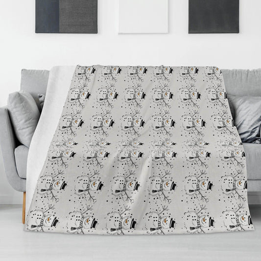 Frosty the Snowman Horizontal Flannel Breathable Blanket 4 Sizes - DeRose Seasonal