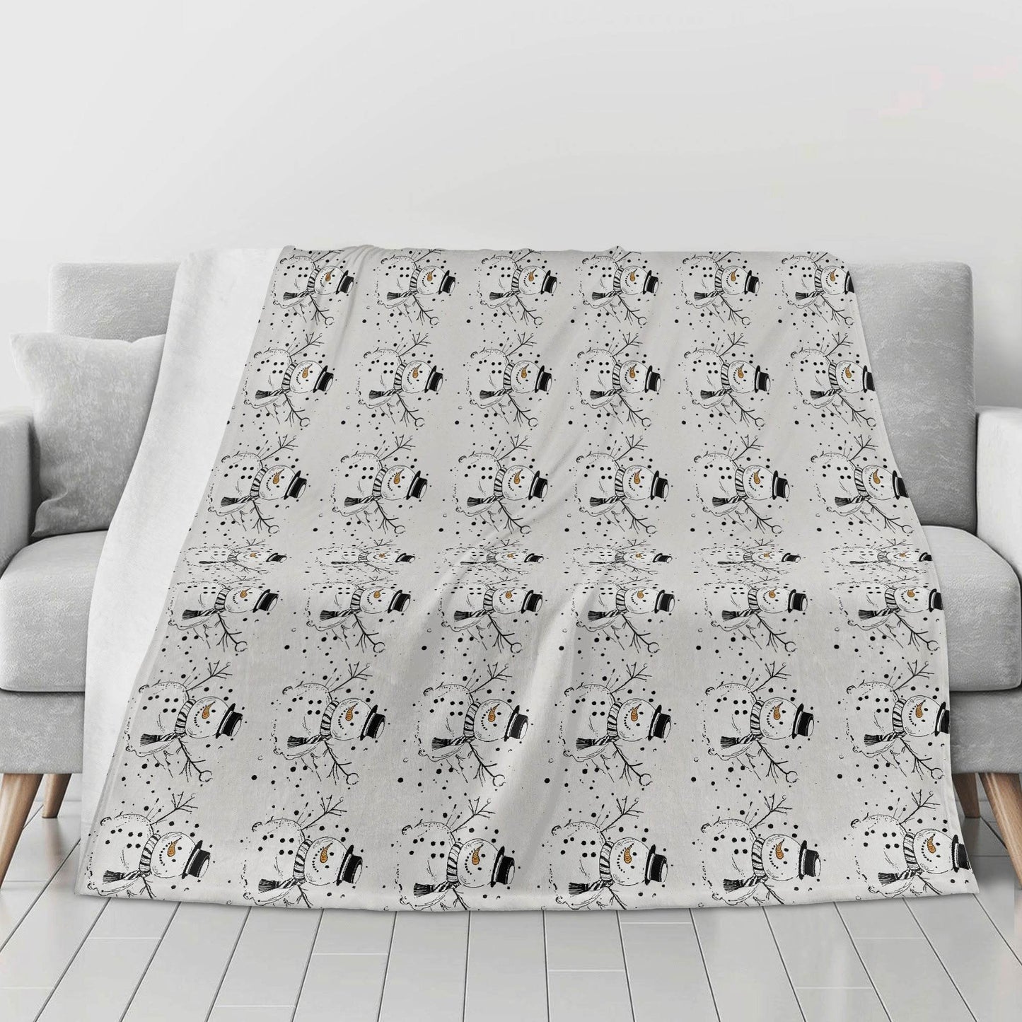 Frosty the Snowman Horizontal Flannel Breathable Blanket 4 Sizes - DeRose Seasonal