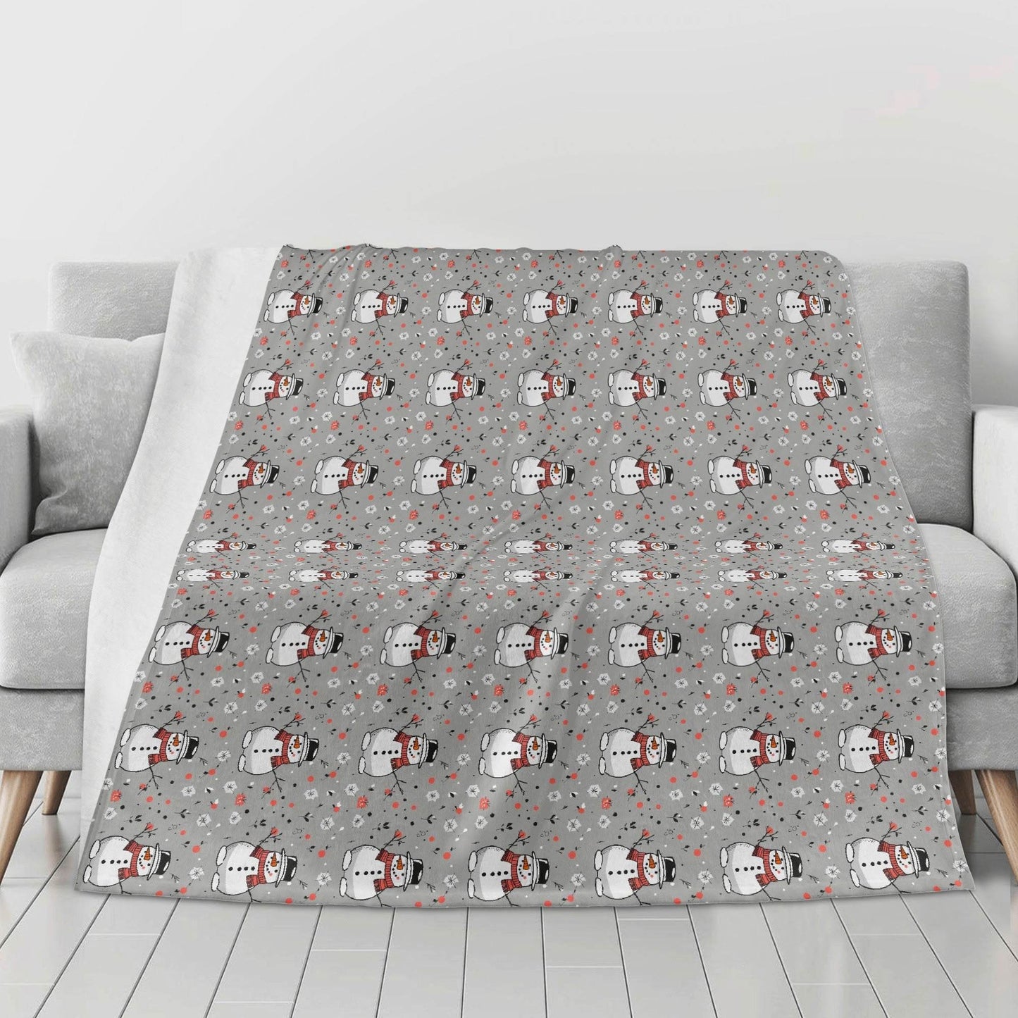 Snowman Horizontal Flannel Breathable Blanket 4 Sizes - DeRose Seasonal