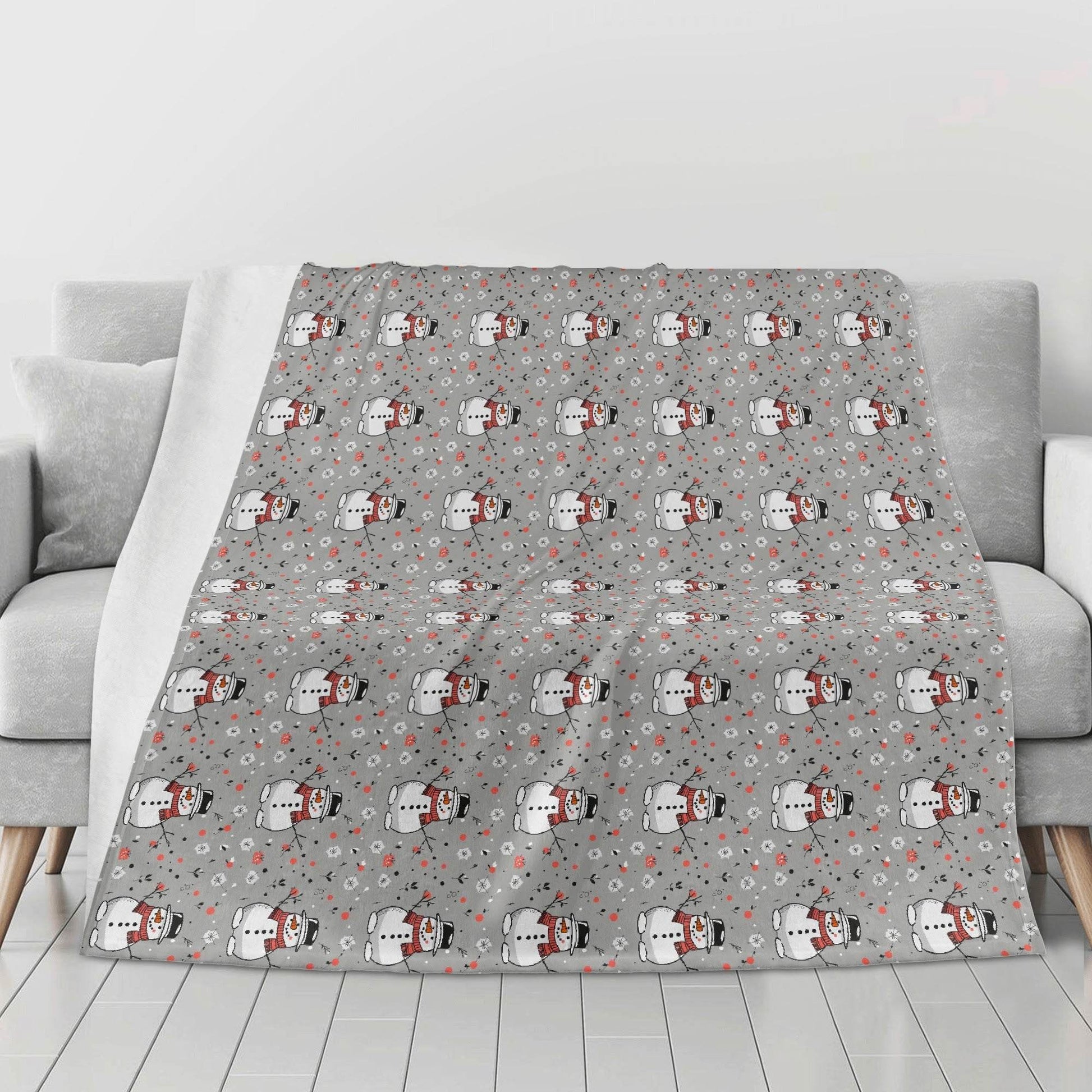 Snowman Horizontal Flannel Breathable Blanket 4 Sizes - DeRose Seasonal