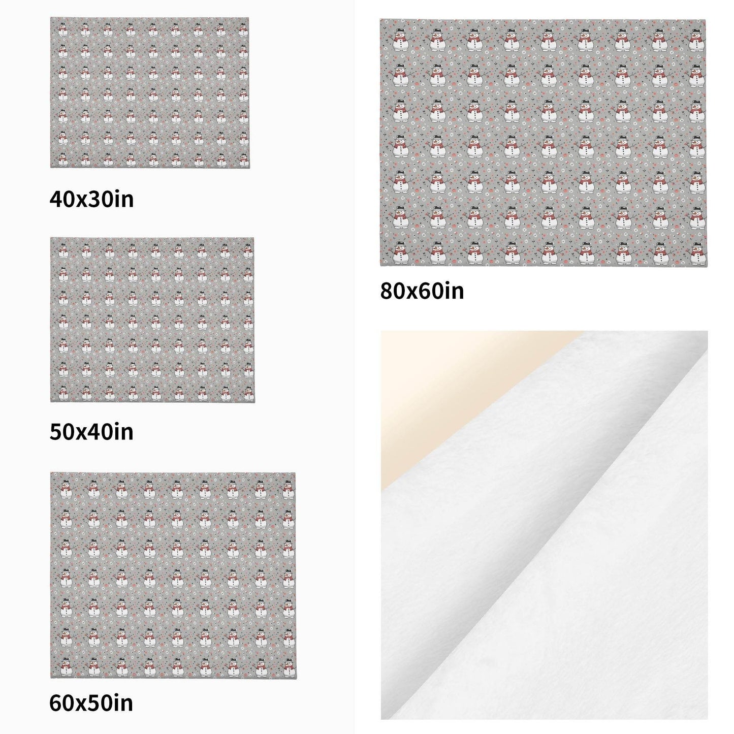 Snowman Horizontal Flannel Breathable Blanket 4 Sizes - DeRose Seasonal