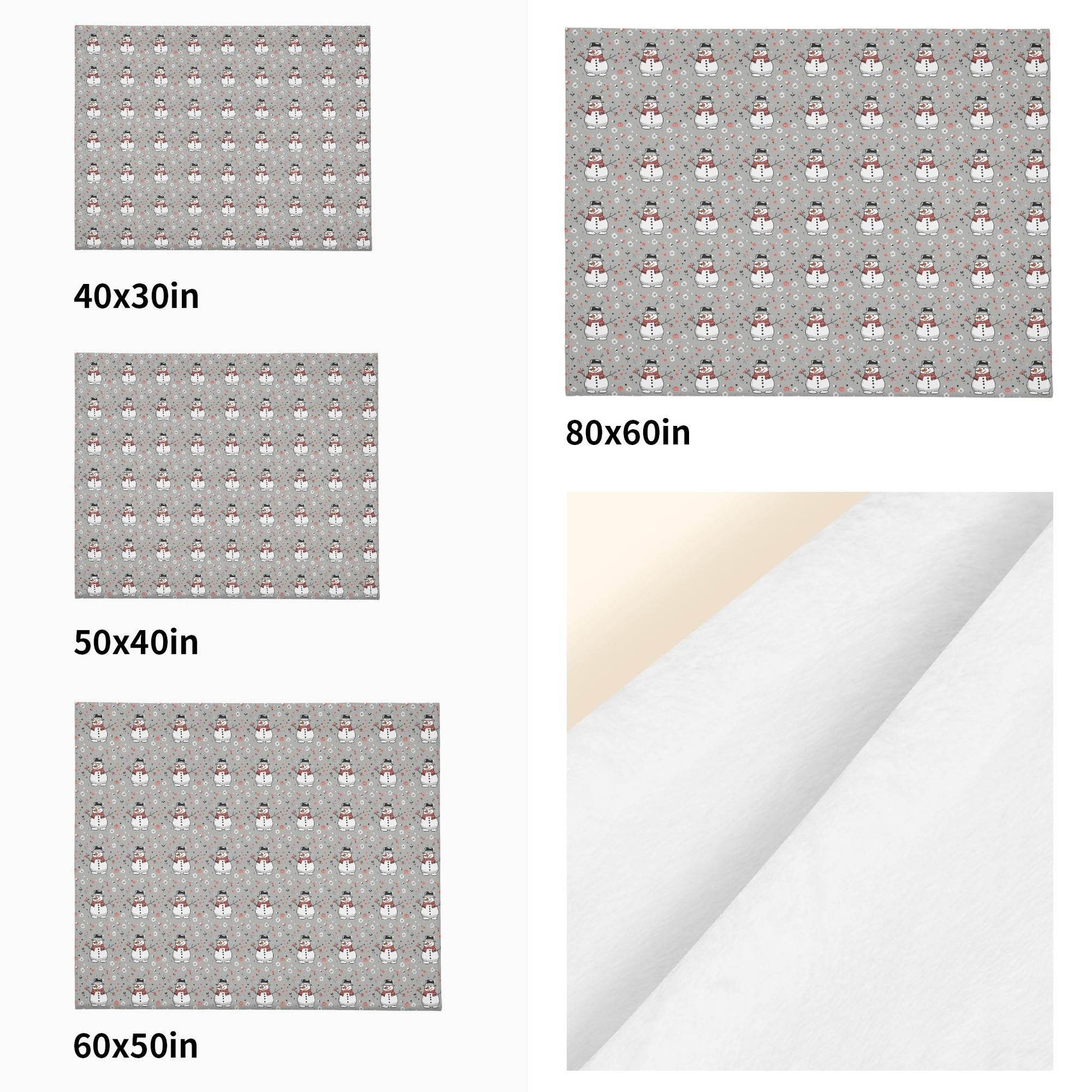 Snowman Horizontal Flannel Breathable Blanket 4 Sizes - DeRose Seasonal