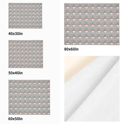Snowman Horizontal Flannel Breathable Blanket 4 Sizes - DeRose Seasonal