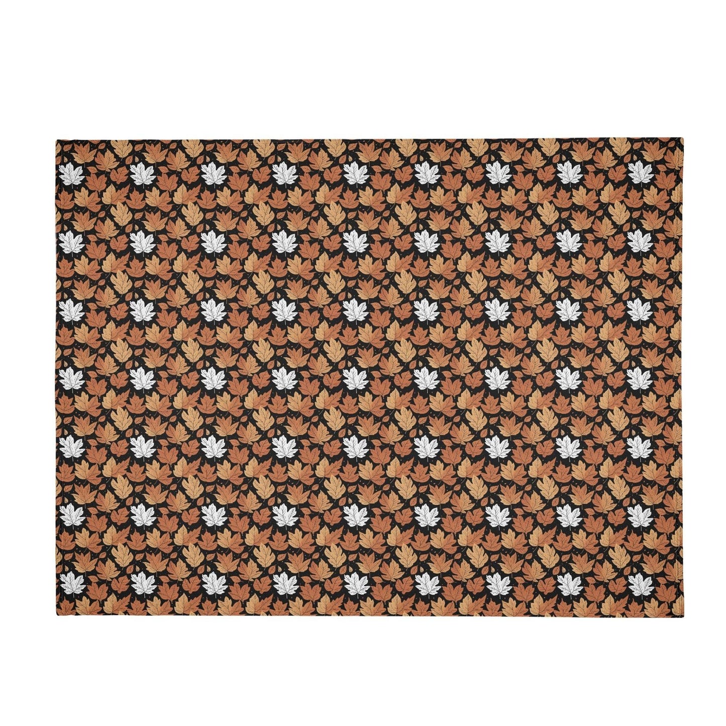 Maple Leaves Horizontal Flannel Breathable Blanket 4 Sizes - DeRose Seasonal