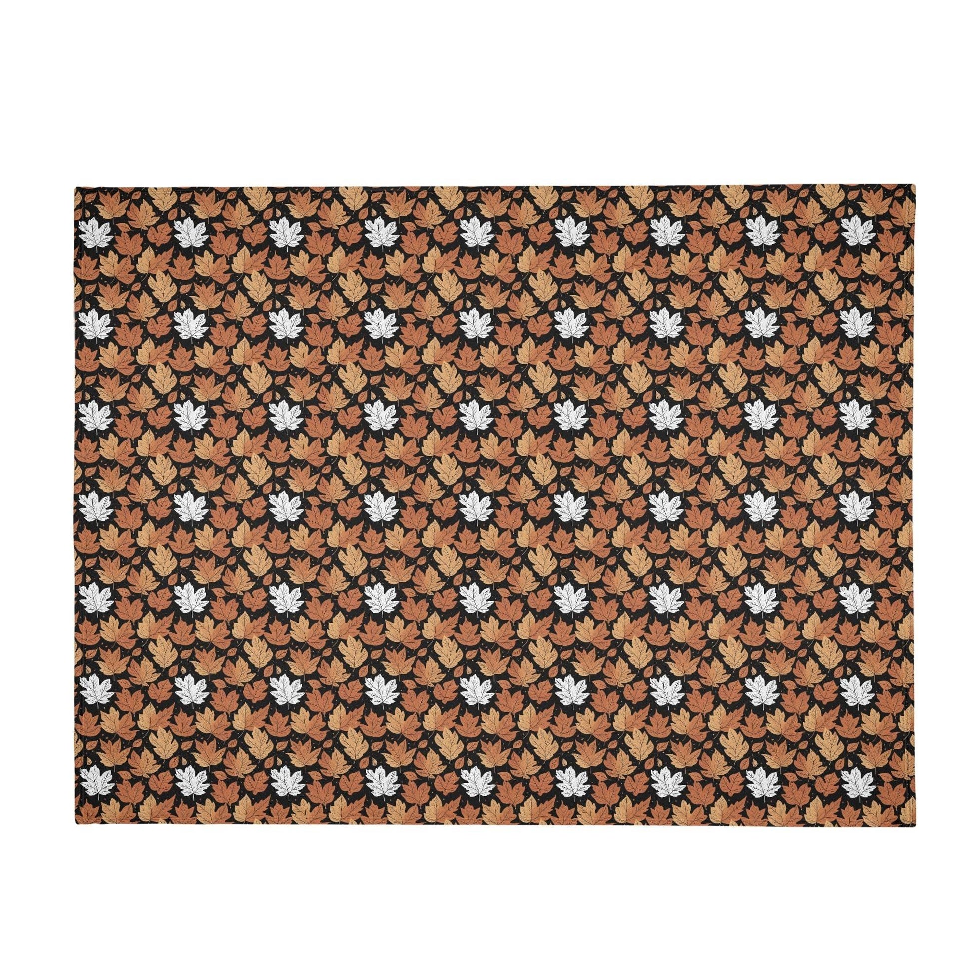 Maple Leaves Horizontal Flannel Breathable Blanket 4 Sizes - DeRose Seasonal