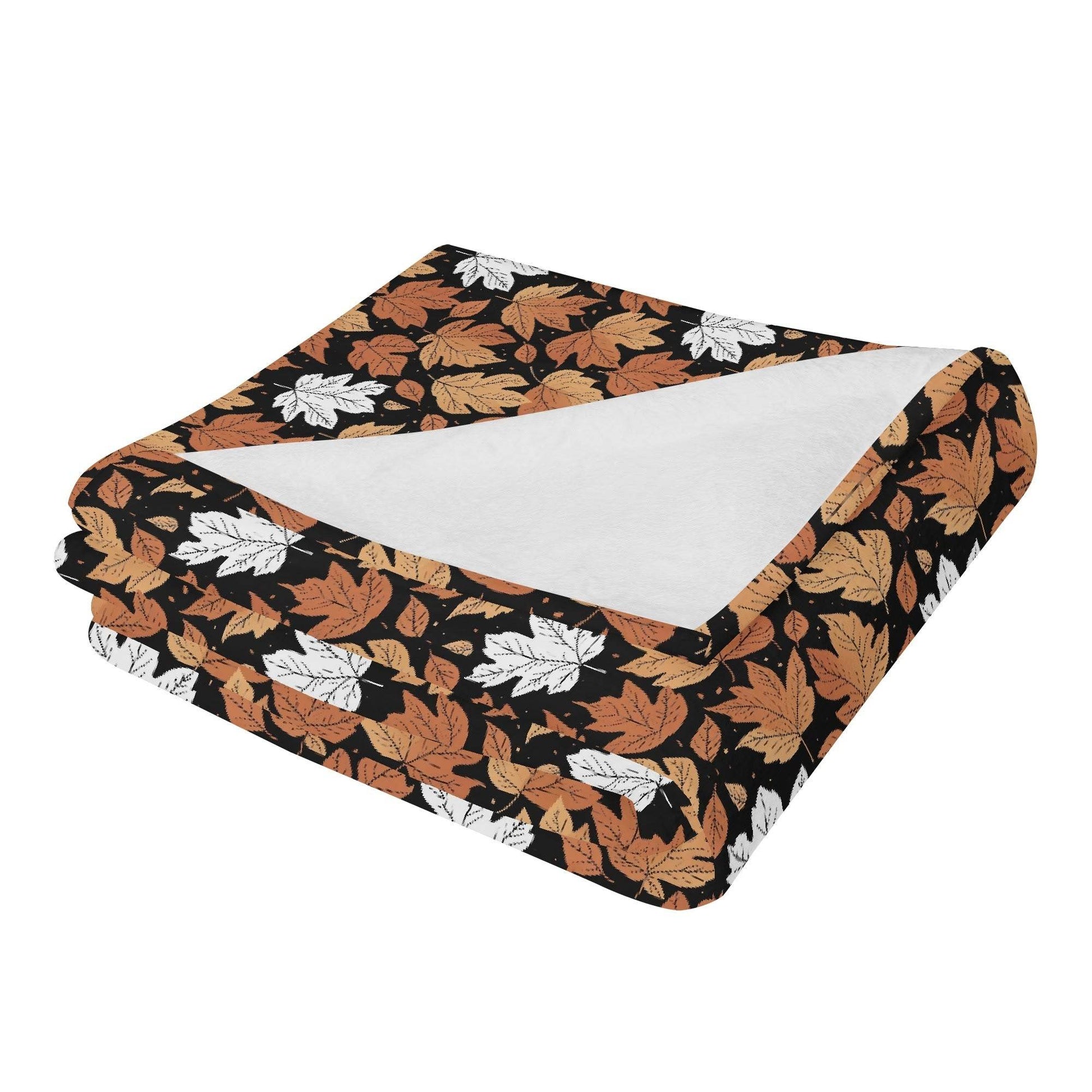Maple Leaves Horizontal Flannel Breathable Blanket 4 Sizes - DeRose Seasonal