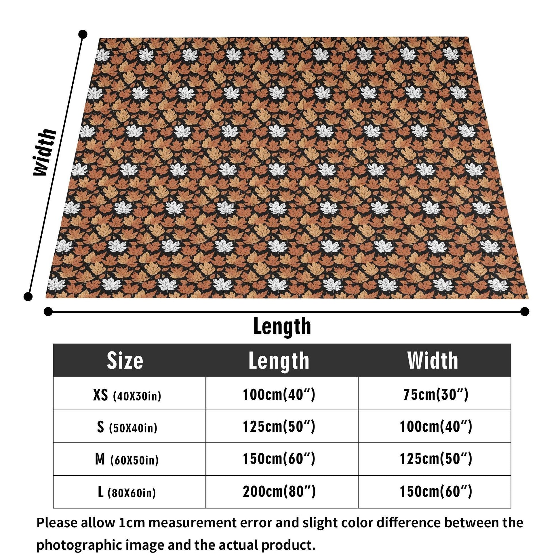 Maple Leaves Horizontal Flannel Breathable Blanket 4 Sizes - DeRose Seasonal