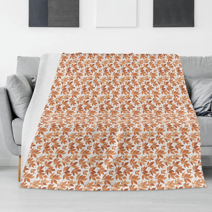 Autumn Leaves Horizontal Flannel Breathable Blanket 4 Sizes - DeRose Seasonal