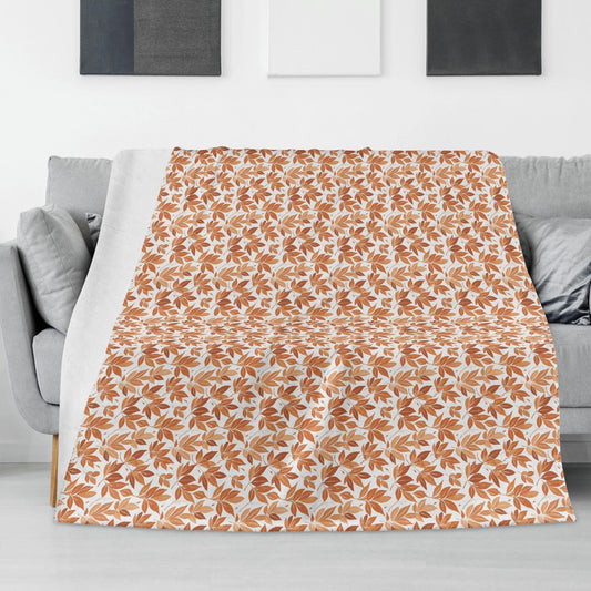 Autumn Leaves Horizontal Flannel Breathable Blanket 4 Sizes - DeRose Seasonal