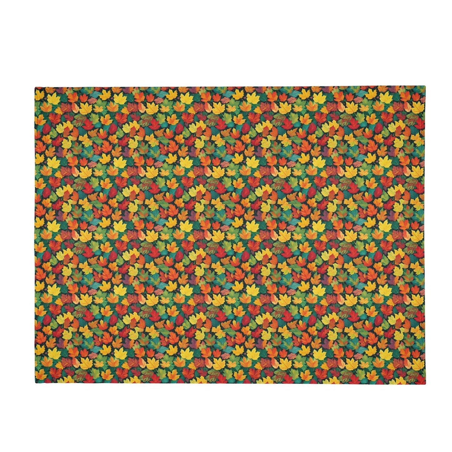 Colorful Leaves Horizontal Flannel Breathable Blanket 4 Sizes - DeRose Seasonal