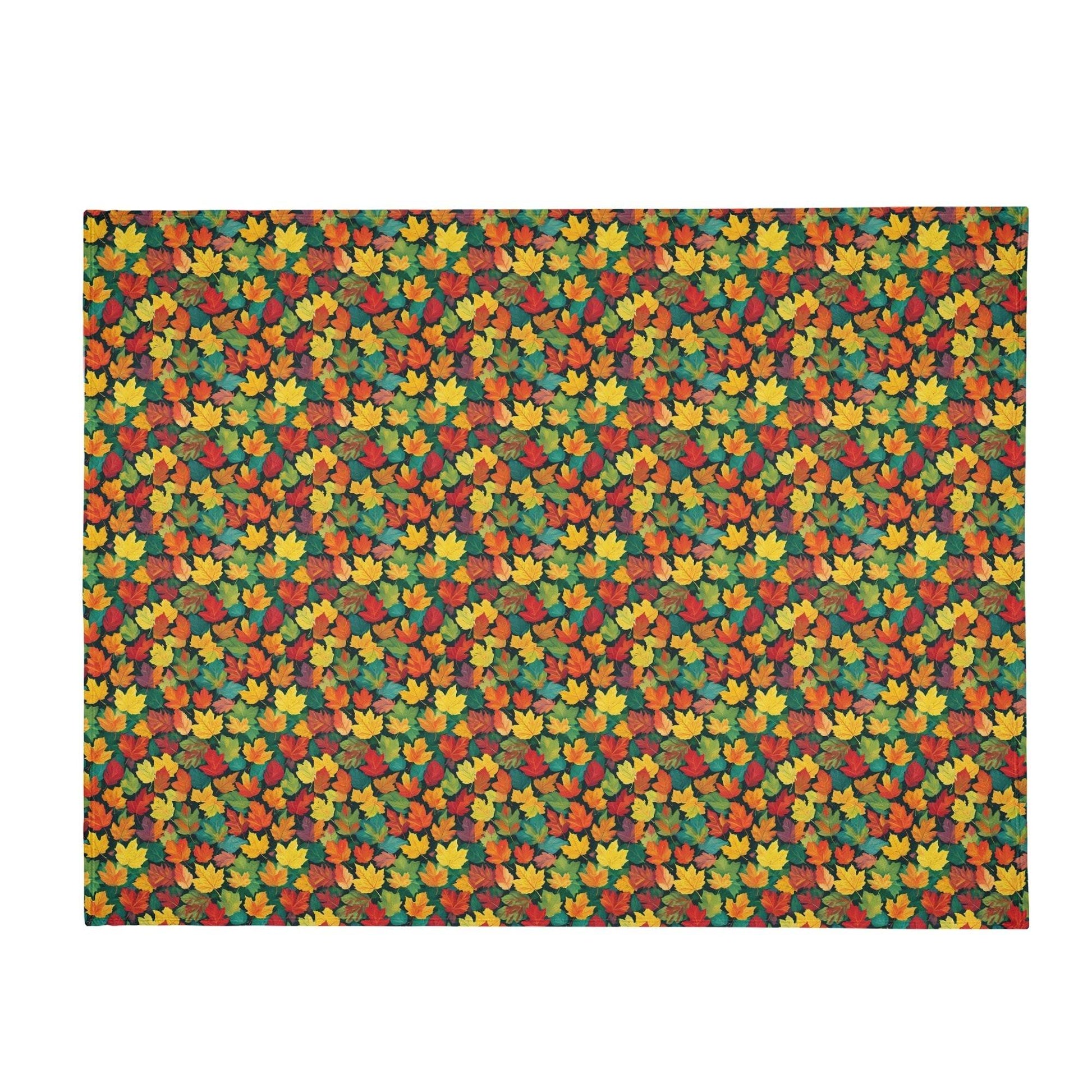Colorful Leaves Horizontal Flannel Breathable Blanket 4 Sizes - DeRose Seasonal
