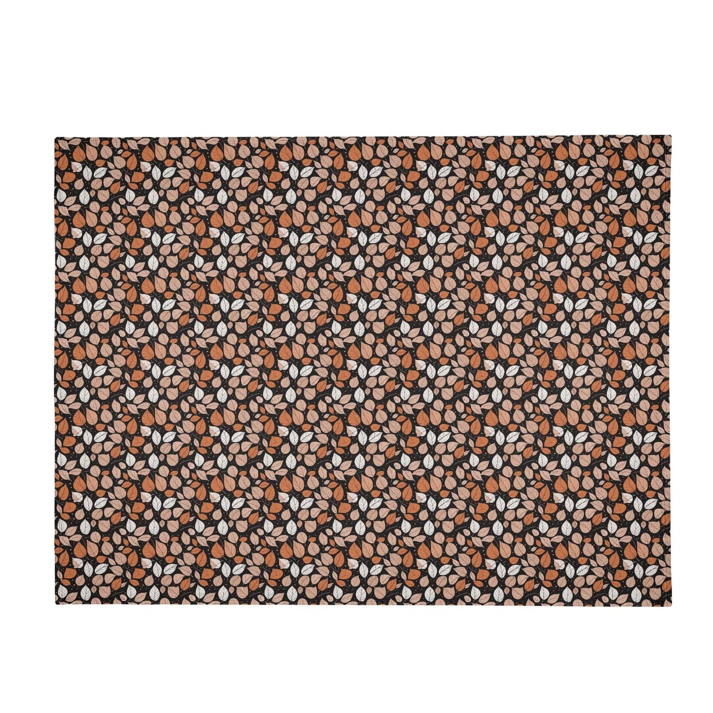 Dark Leaves Horizontal Flannel Breathable Blanket 4 Sizes - DeRose Seasonal