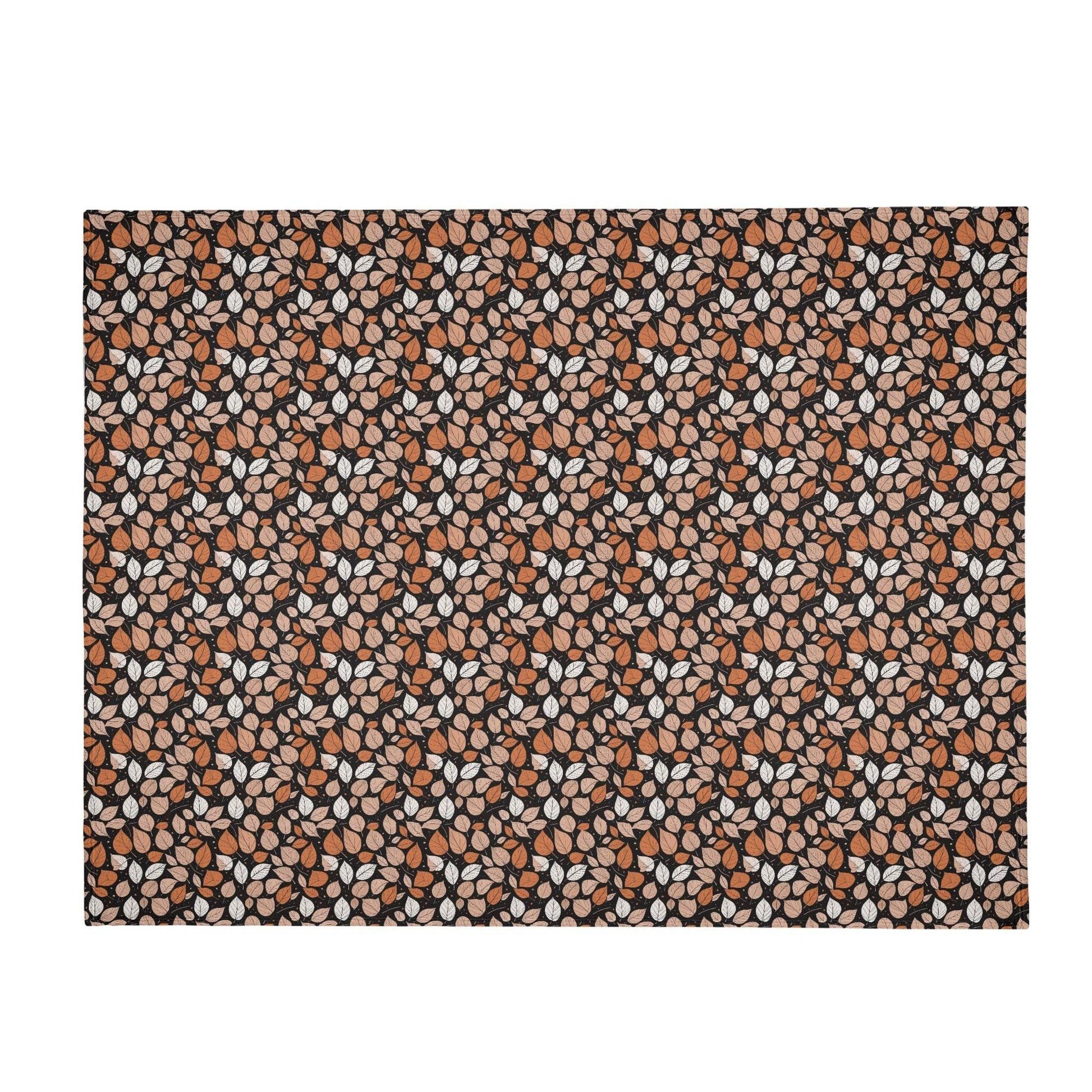 Dark Leaves Horizontal Flannel Breathable Blanket 4 Sizes - DeRose Seasonal