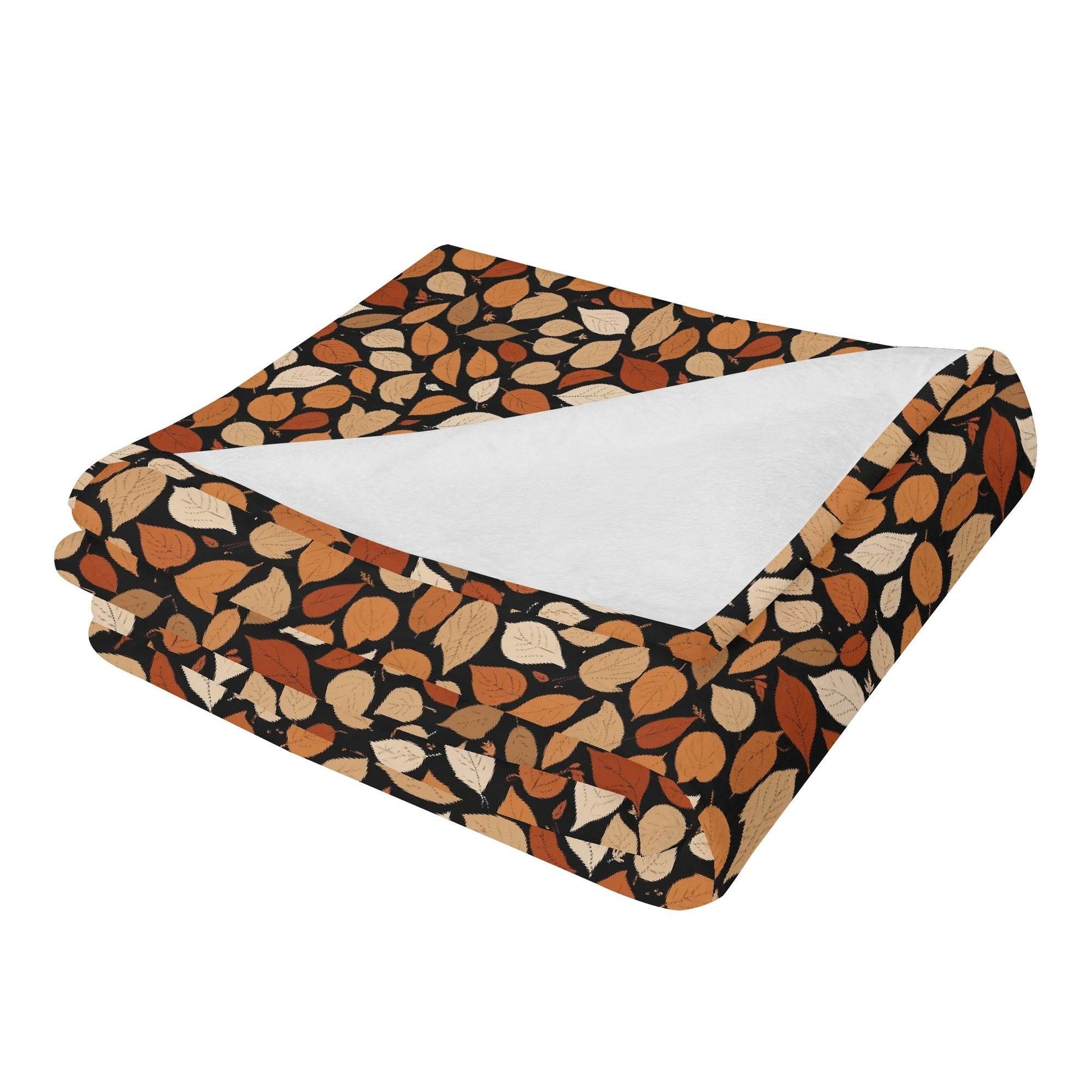 Red Leaves Horizontal Flannel Breathable Blanket 4 Sizes - DeRose Seasonal