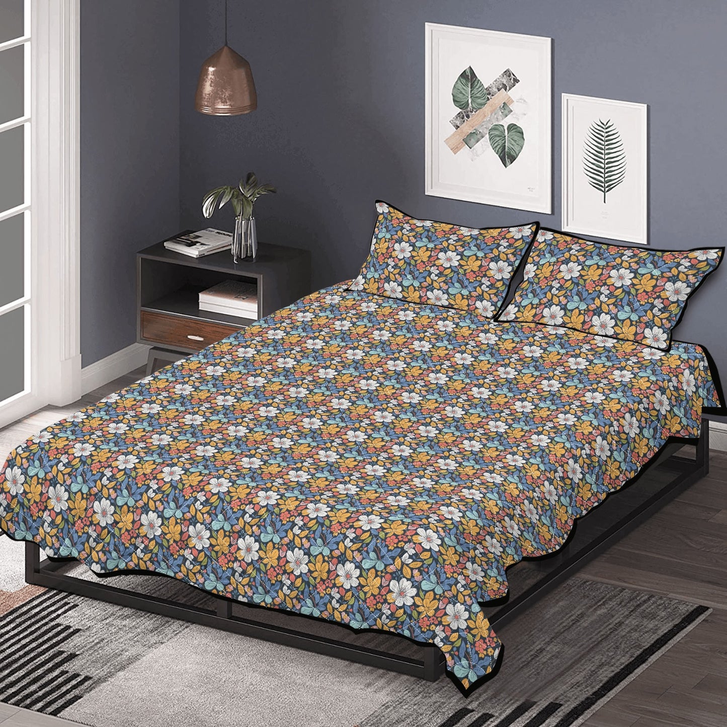 Bright Flowers Quilt Bedding Set - DeRose Seasonal