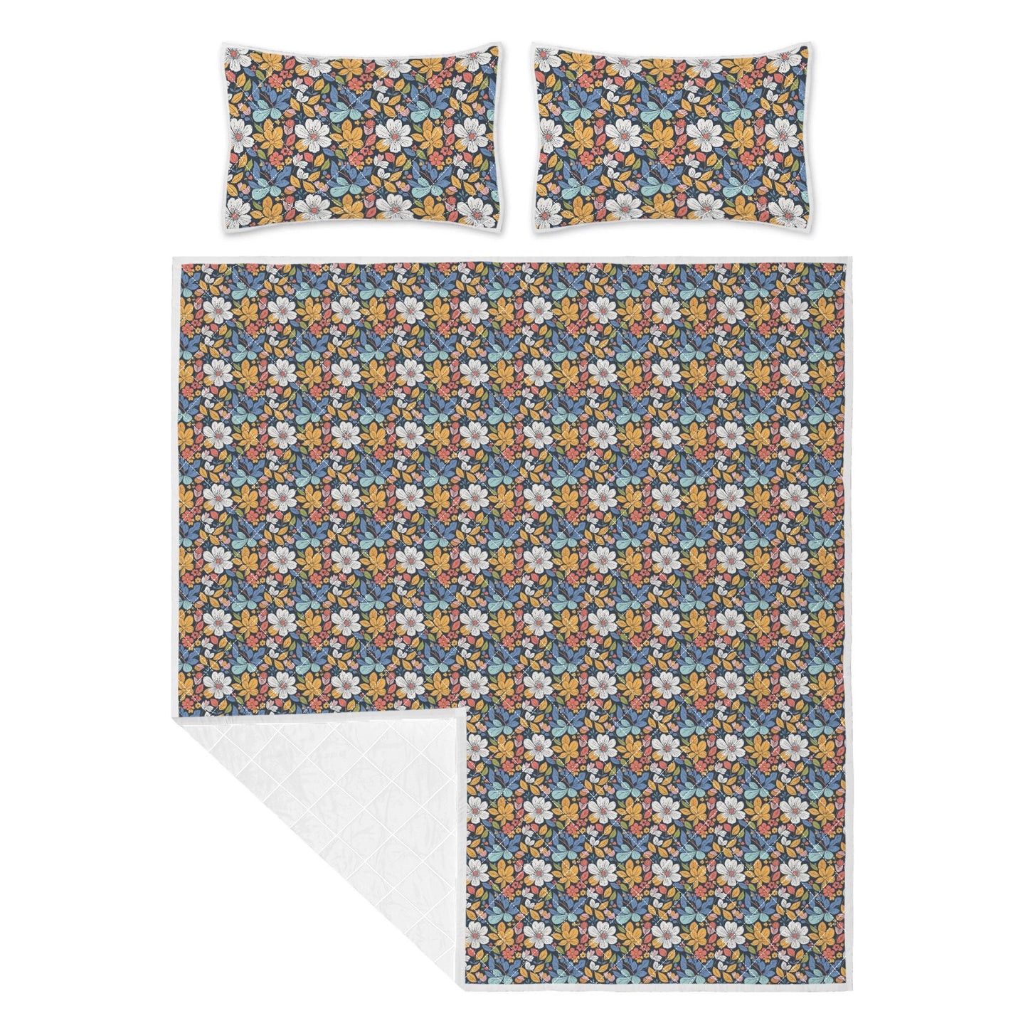 Bright Flowers Quilt Bedding Set - DeRose Seasonal