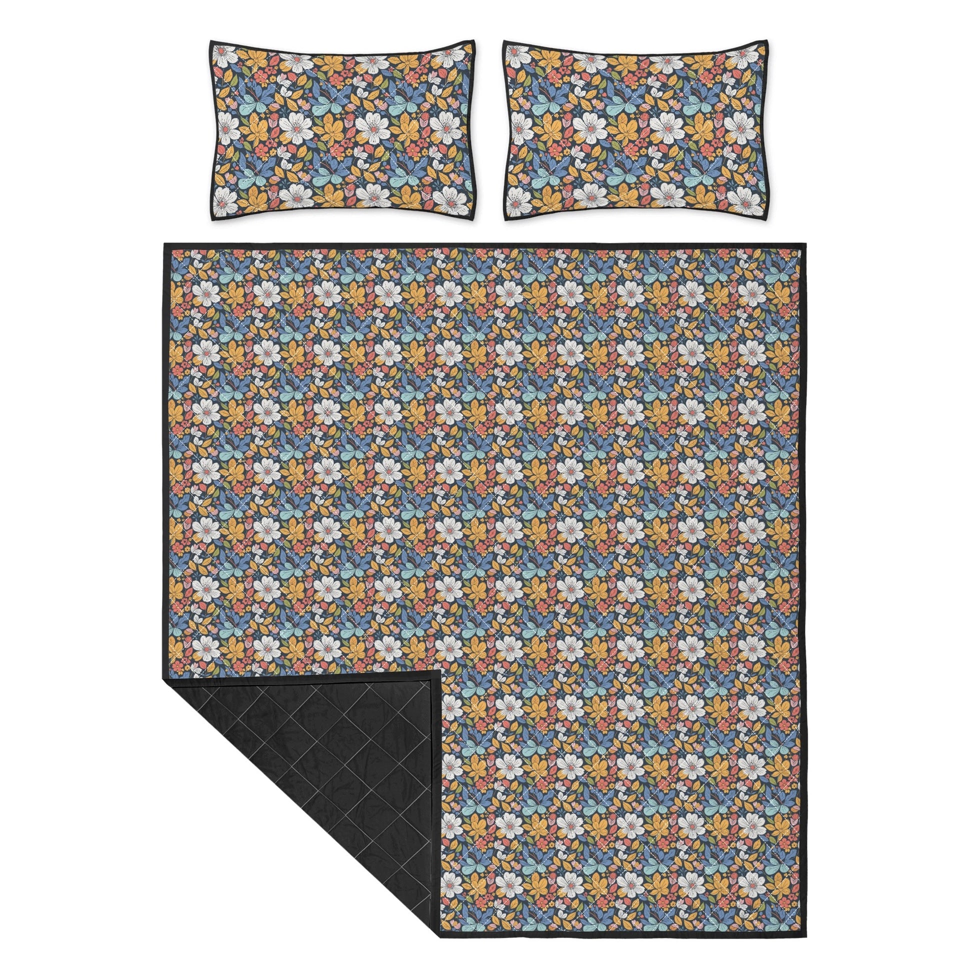 Bright Flowers Quilt Bedding Set - DeRose Seasonal