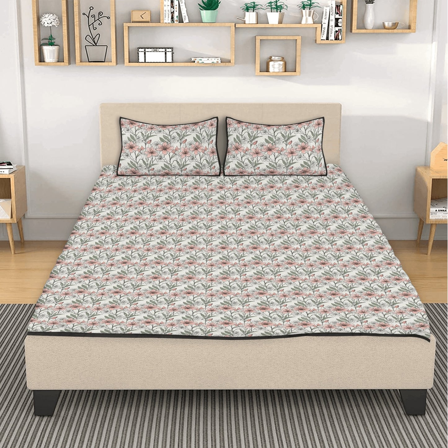 Japan Floral Quilt Bedding Set - DeRose Seasonal