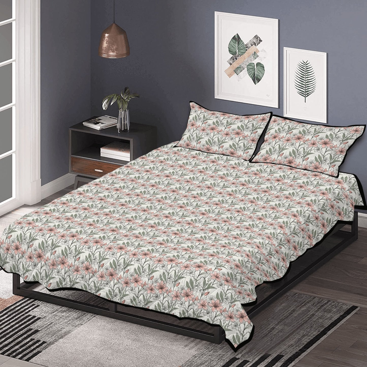 Japan Floral Quilt Bedding Set - DeRose Seasonal