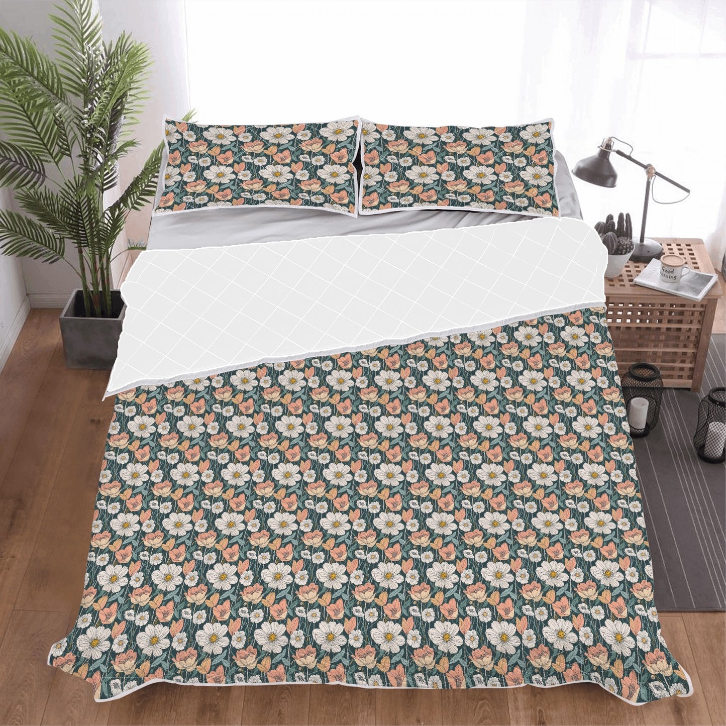 Tulips and Daisys Quilt Bedding Set - DeRose Seasonal