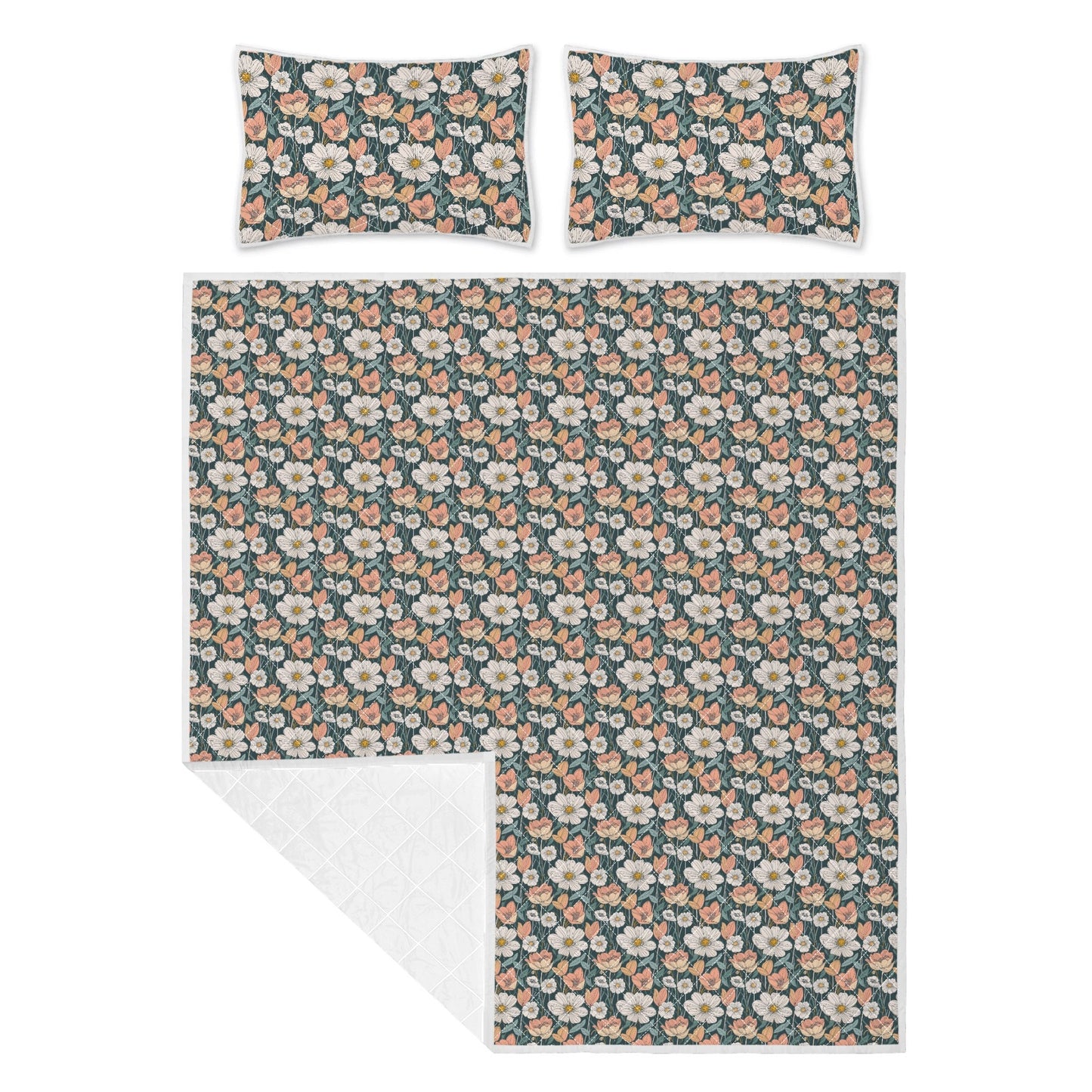 Tulips and Daisys Quilt Bedding Set - DeRose Seasonal