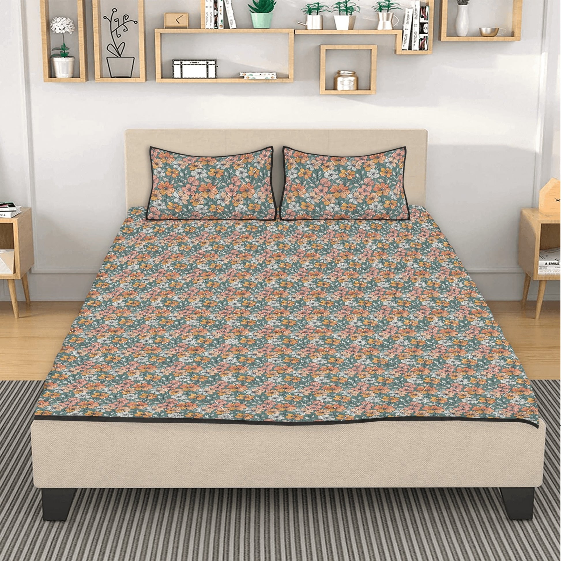 Pastel Flowers Quilt Bedding Set - DeRose Seasonal