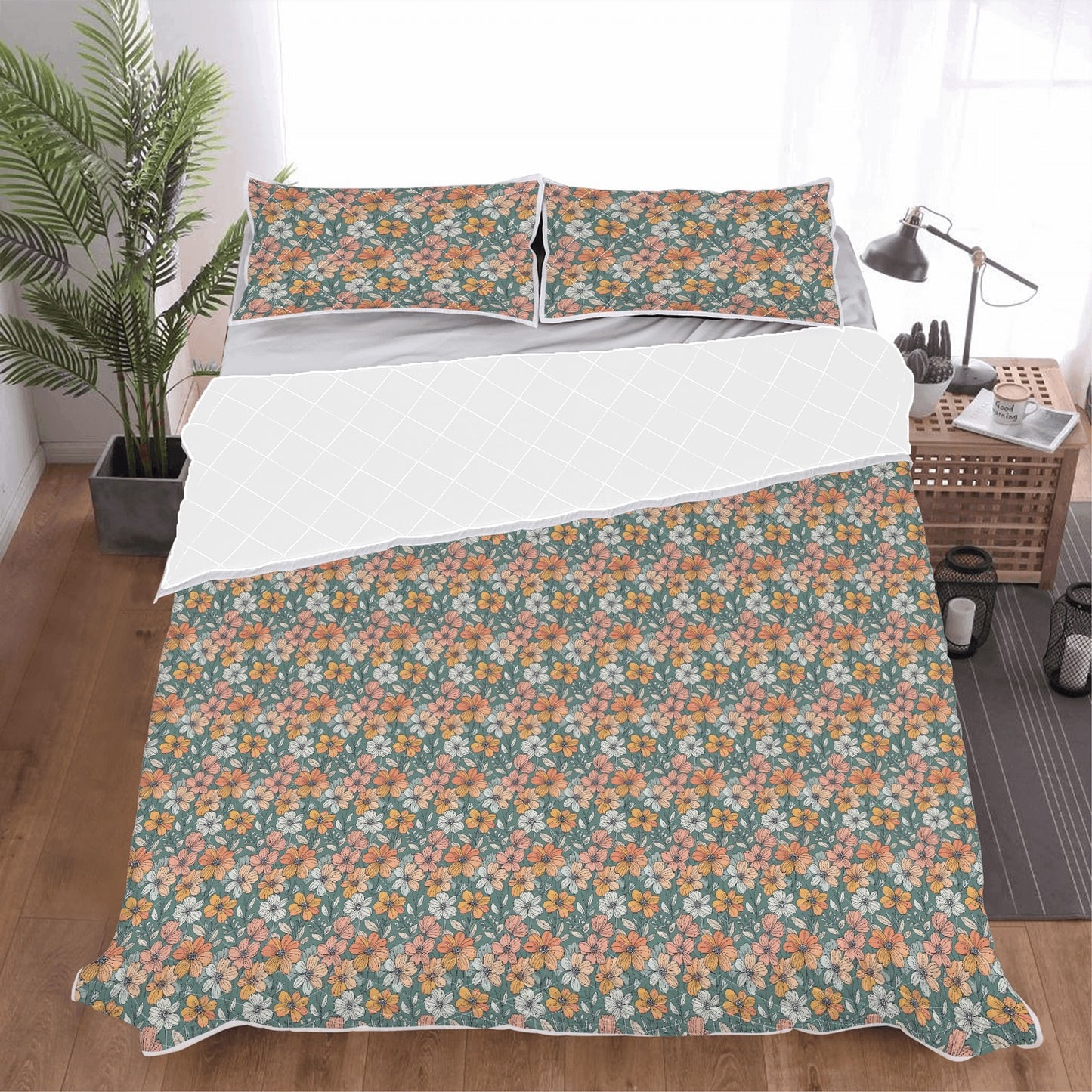 Pastel Flowers Quilt Bedding Set - DeRose Seasonal