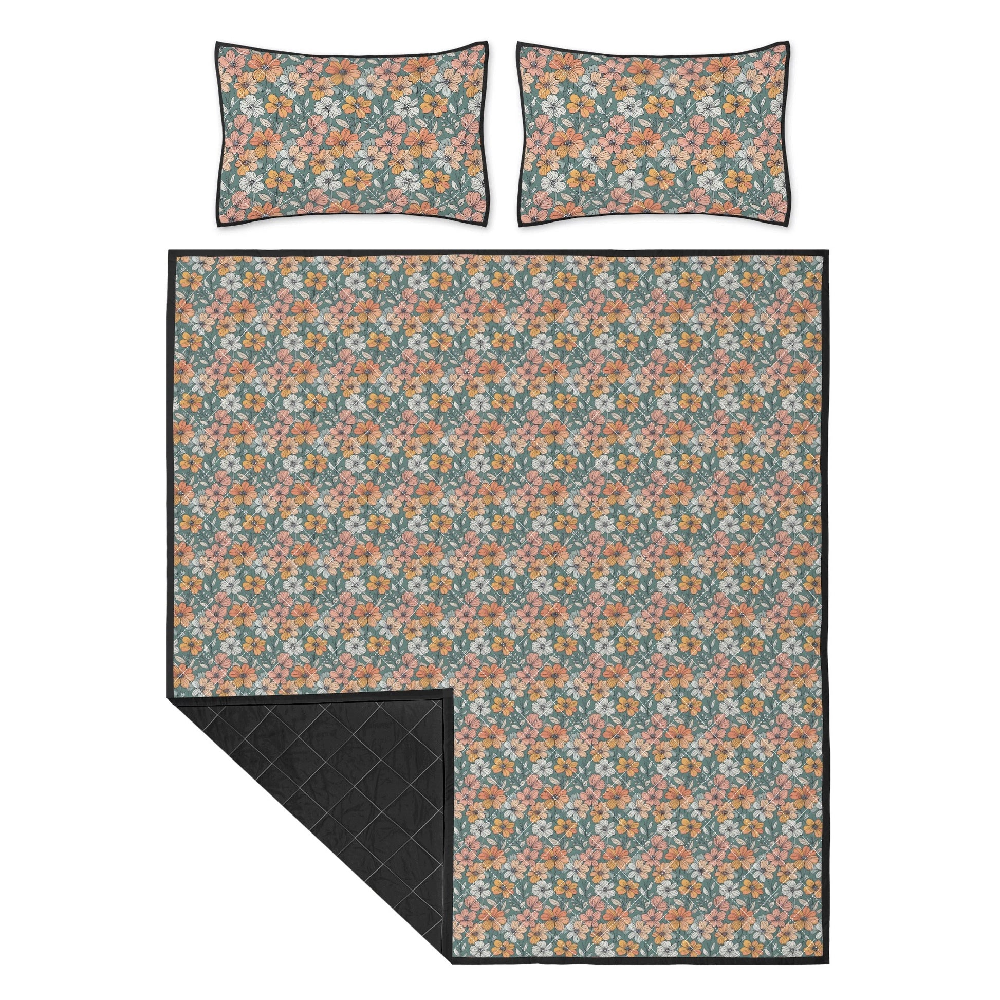 Pastel Flowers Quilt Bedding Set - DeRose Seasonal