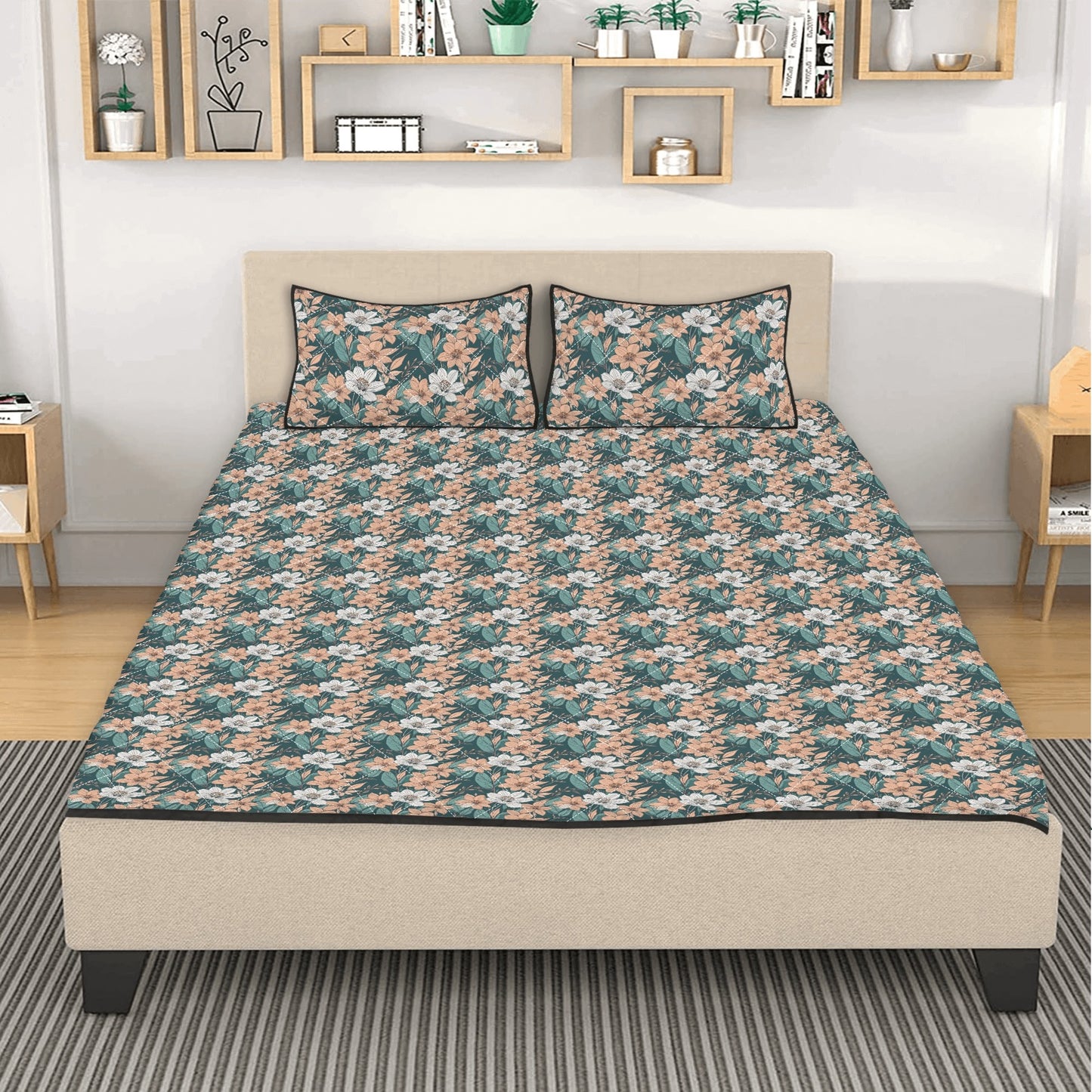 Pastel Floral Quilt Bedding Set - DeRose Seasonal