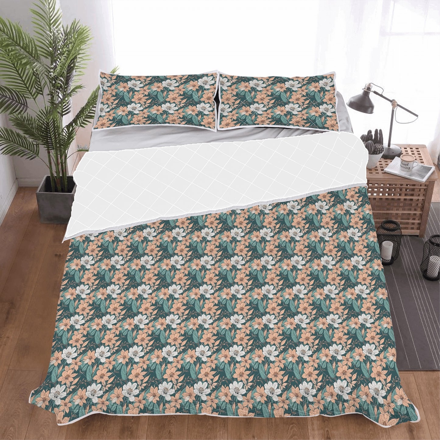 Pastel Floral Quilt Bedding Set - DeRose Seasonal