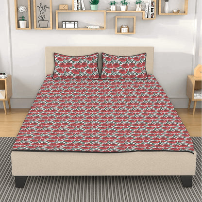 Red Leafy Roses Quilt Bedding Set - DeRose Seasonal