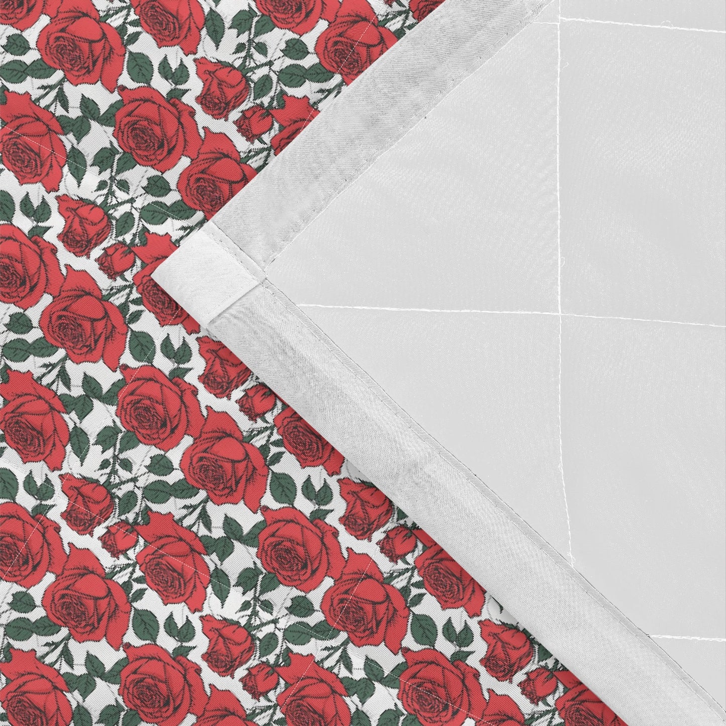 Red Leafy Roses Quilt Bedding Set - DeRose Seasonal