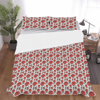 Red Roses Quilt Bedding Set - DeRose Seasonal