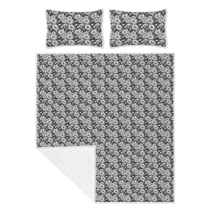 Black and White Daisys Quilt Bedding Set - DeRose Seasonal