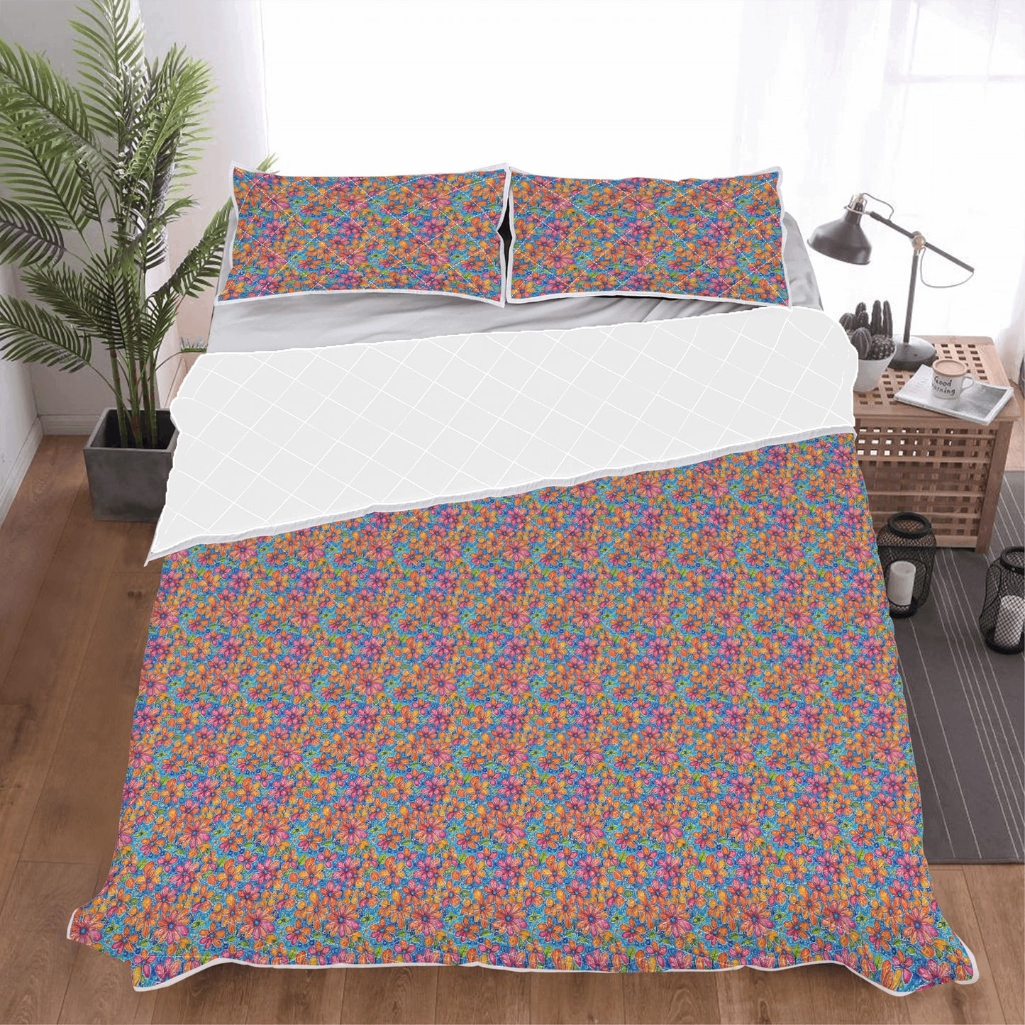 Floral Trippy Quilt Bedding Set - DeRose Seasonal