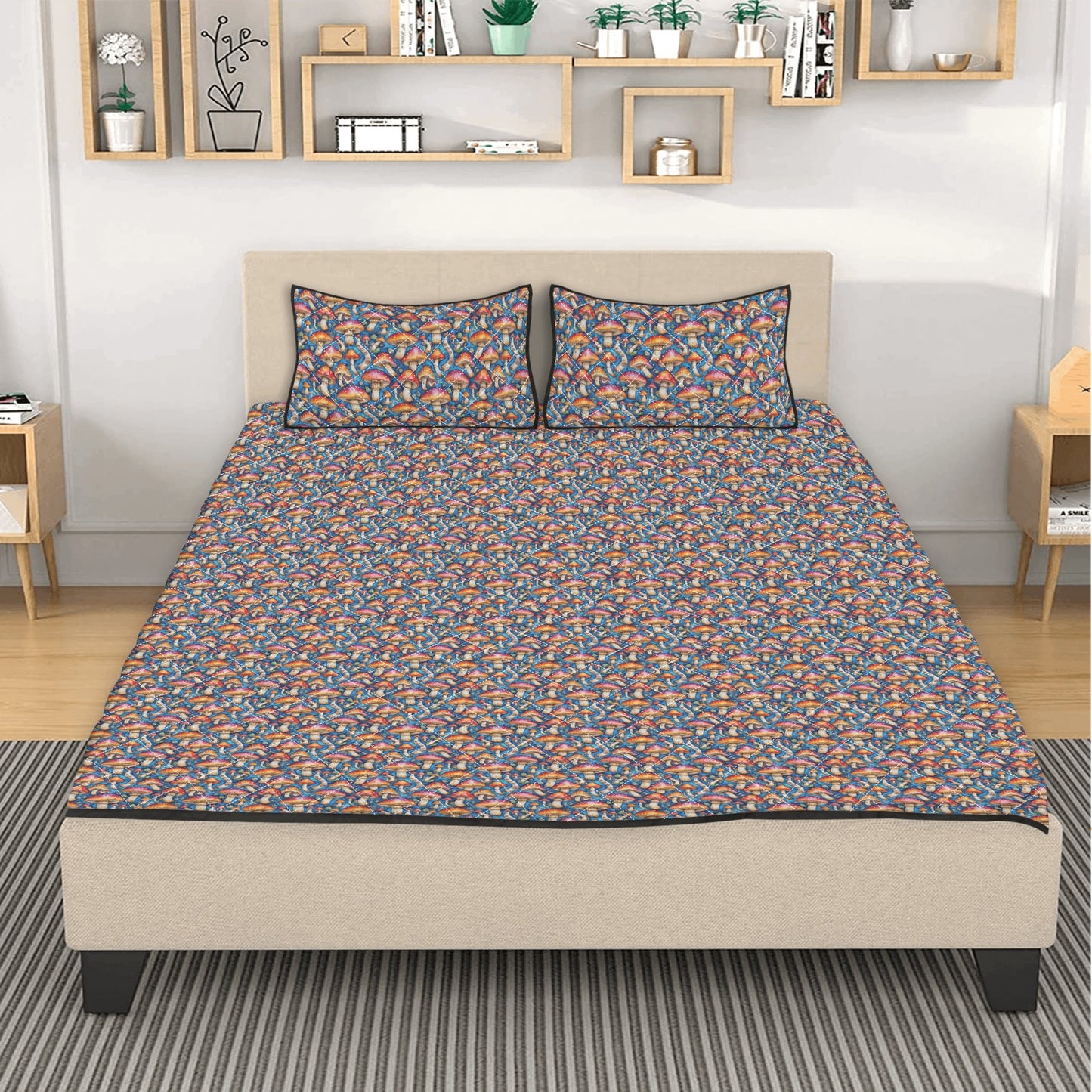 Tie-Dye Mushrooms Quilt Bedding Set - DeRose Seasonal
