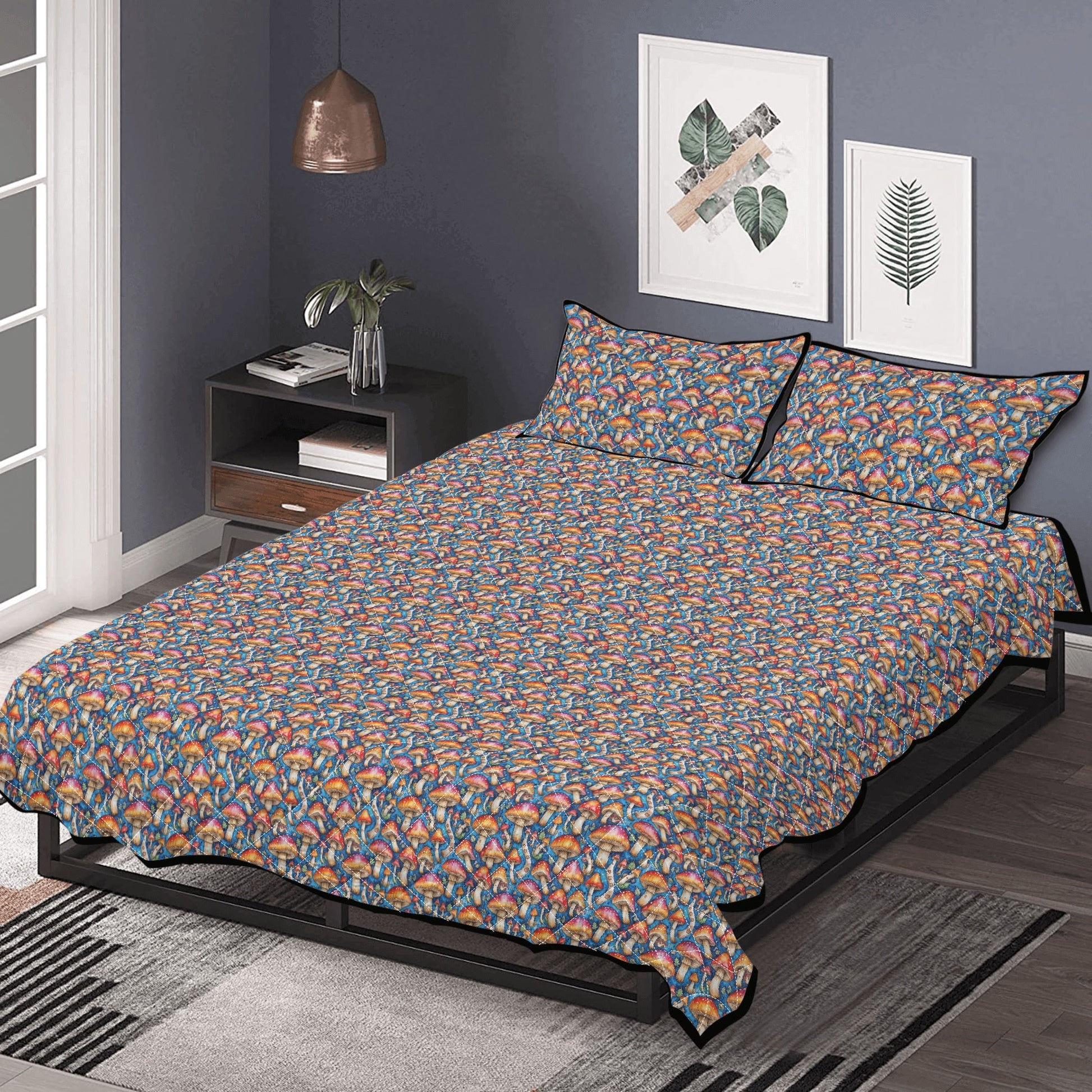Tie-Dye Mushrooms Quilt Bedding Set - DeRose Seasonal
