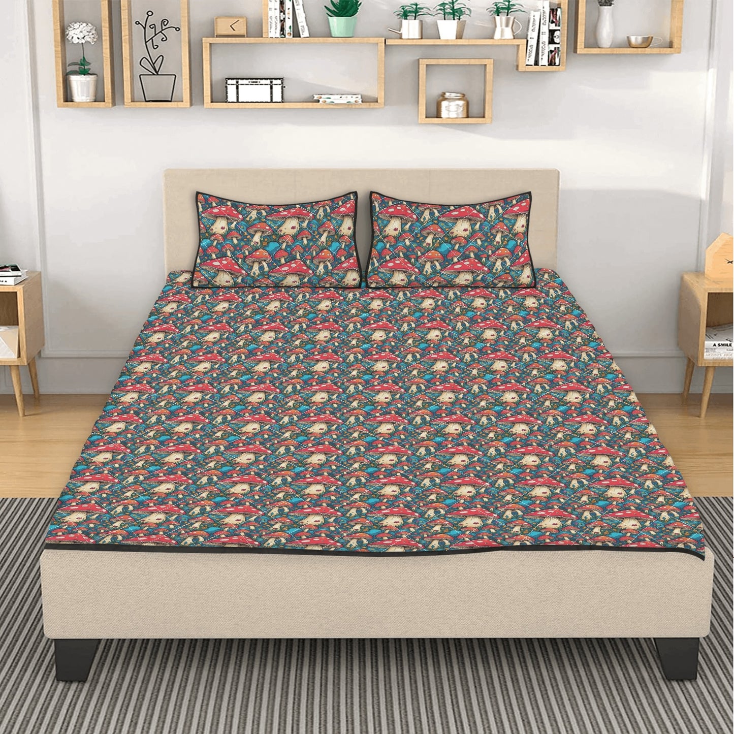 Deathcap Mushrooms Quilt Bedding Set - DeRose Seasonal